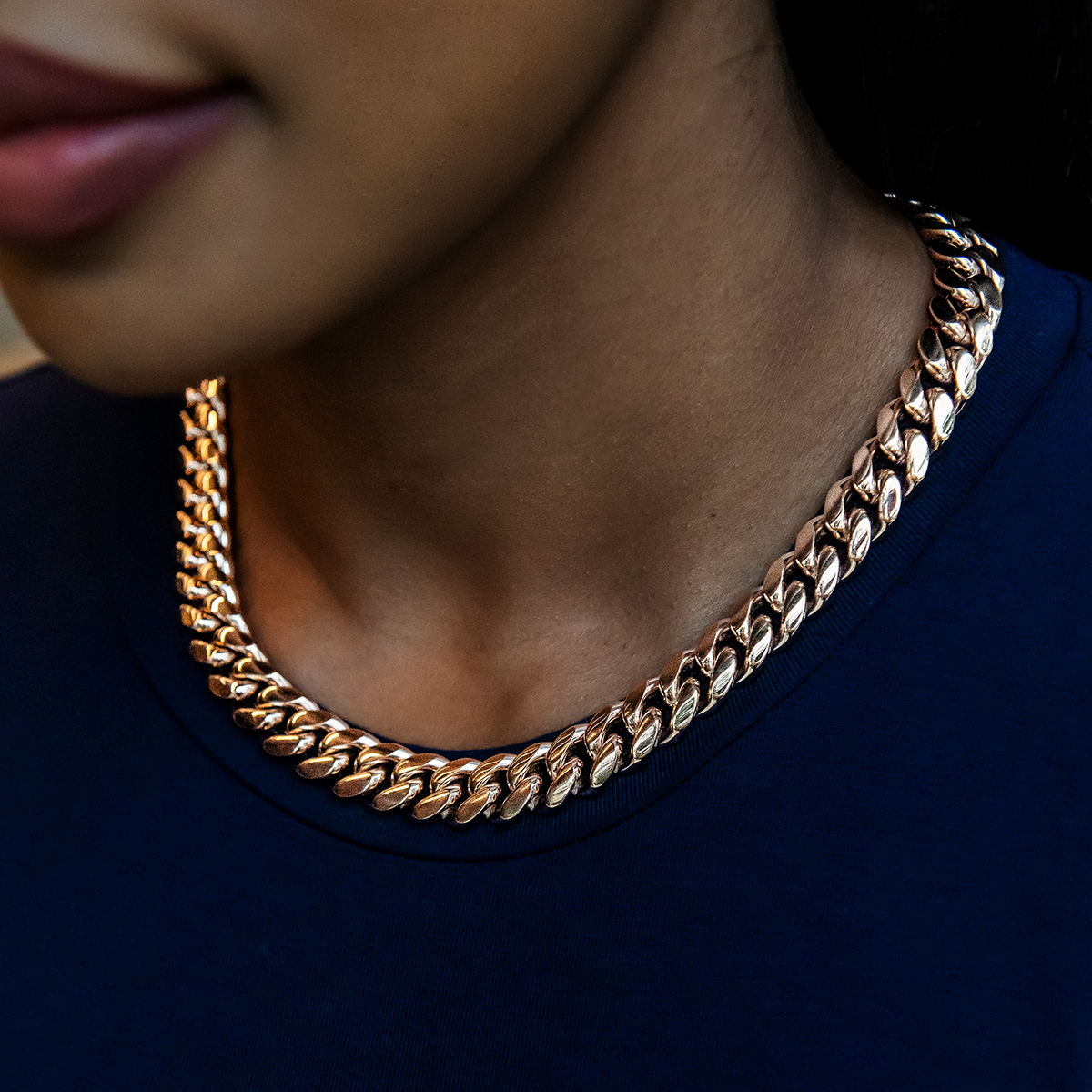 GLD Signature Cuban in Rose Gold - 12mm