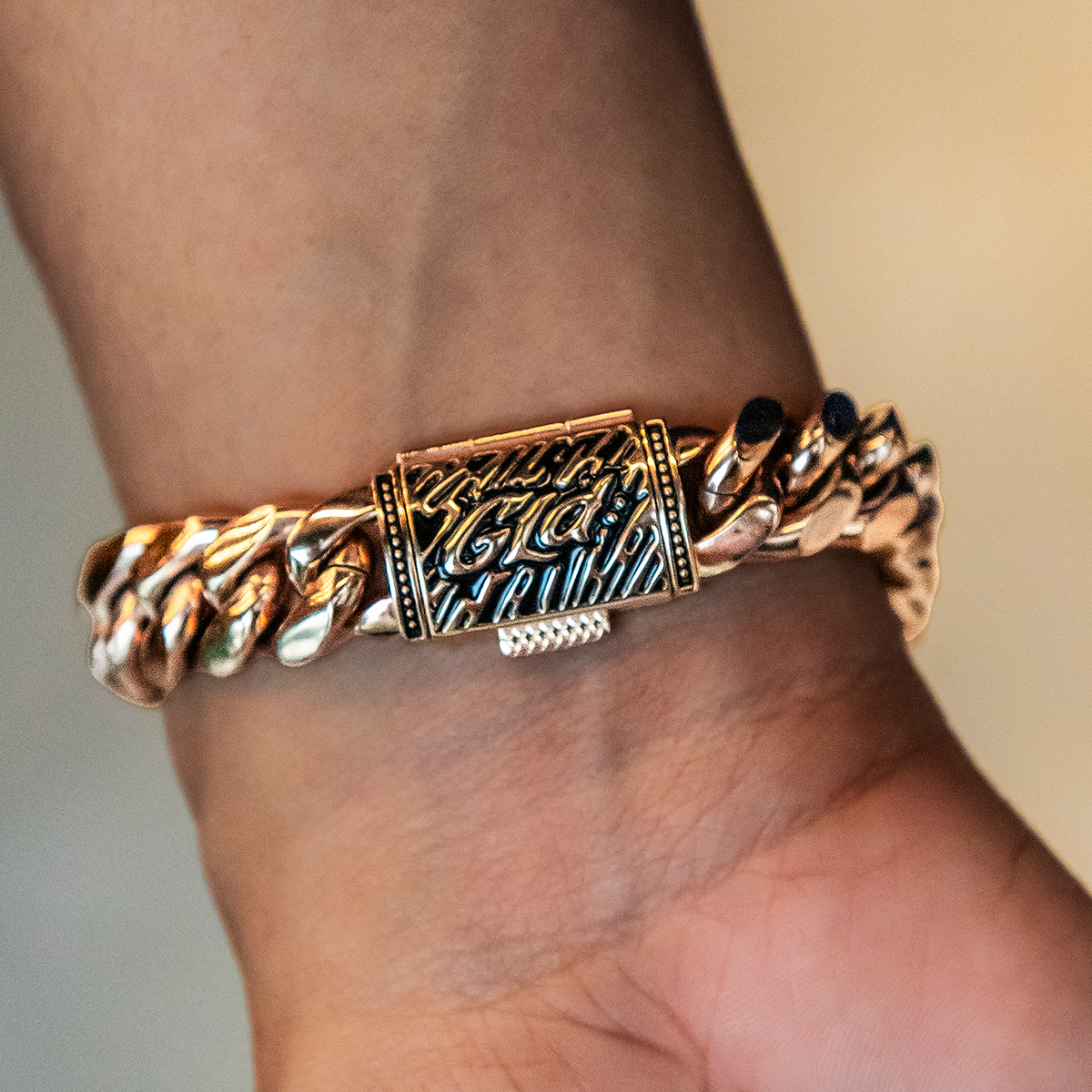 GLD Signature Cuban Link Bracelet in Rose Gold - 12mm
