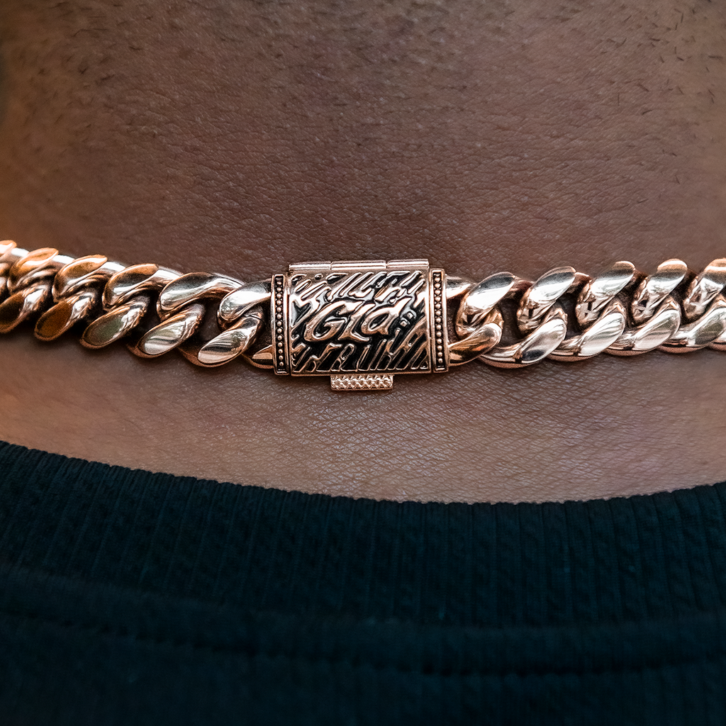 GLD Signature Cuban in Rose Gold - 12mm