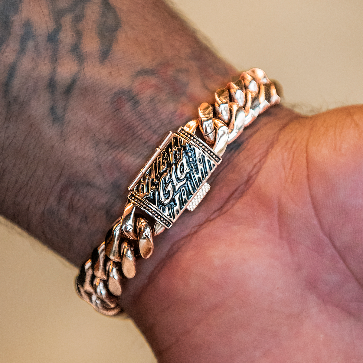 GLD Signature Cuban Link Bracelet in Rose Gold - 12mm