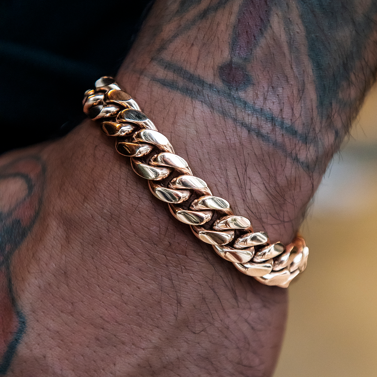 Signature Cuban Link Bracelet in Rose Gold - 12mm