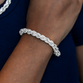 Diamond Rope Chain Bracelet in White Gold- 7mm