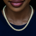 Diamond Rope Necklace in Yellow Gold- 7mm
