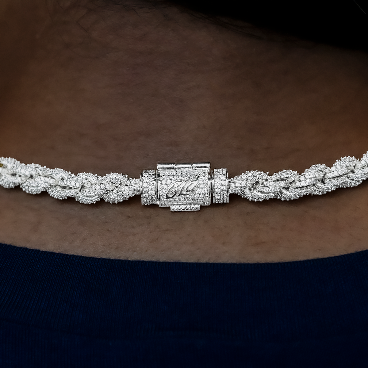 Diamond Rope Necklace + Bracelet Bundle in White Gold- 7mm