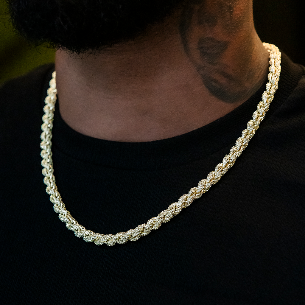 Diamond Rope Chain in Yellow Gold- 7mm
