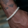Diamond Rope Chain Bracelet in White Gold- 7mm