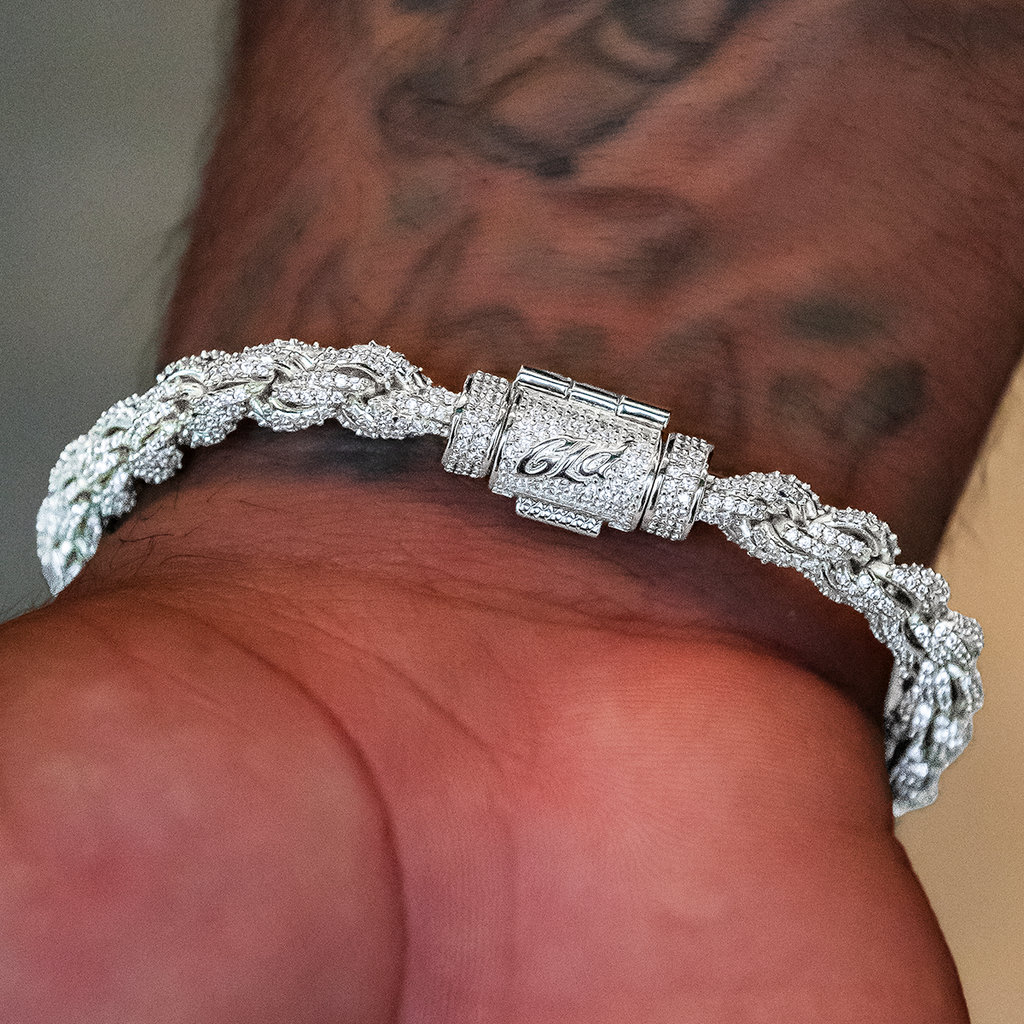 Diamond Rope Chain Bracelet in White Gold- 7mm