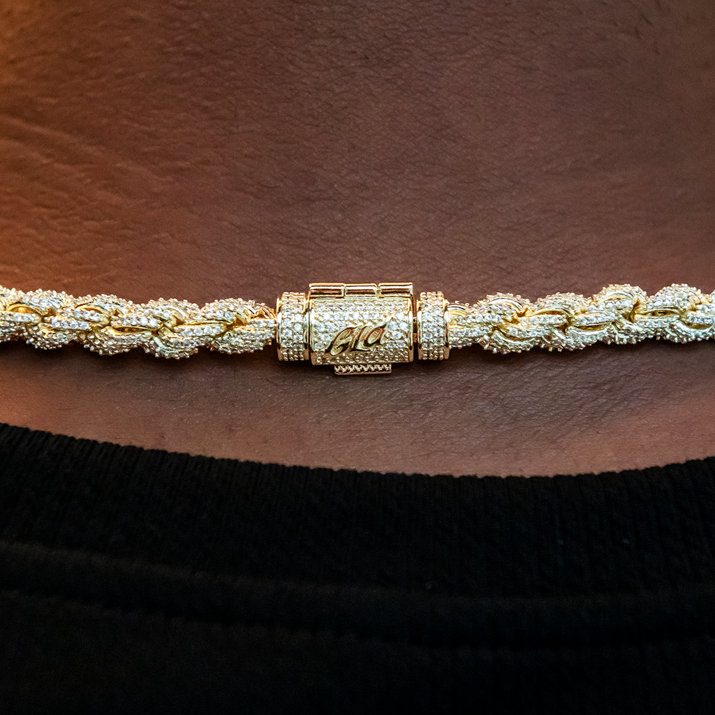 Diamond Rope Chain in Yellow Gold- 7mm