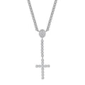 Moissanite Micro Clustered Rosary Chain Necklace in Sterling Silver
