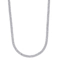 Micro Diamond Prong Moissanite Cuban Chain in Sterling Silver - 6MM