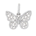 Women's Moissanite Small Butterfly Pendant in White Gold Vermeil