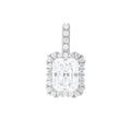 Moissanite Micro Diamond Stone Pendant in Sterling Silver