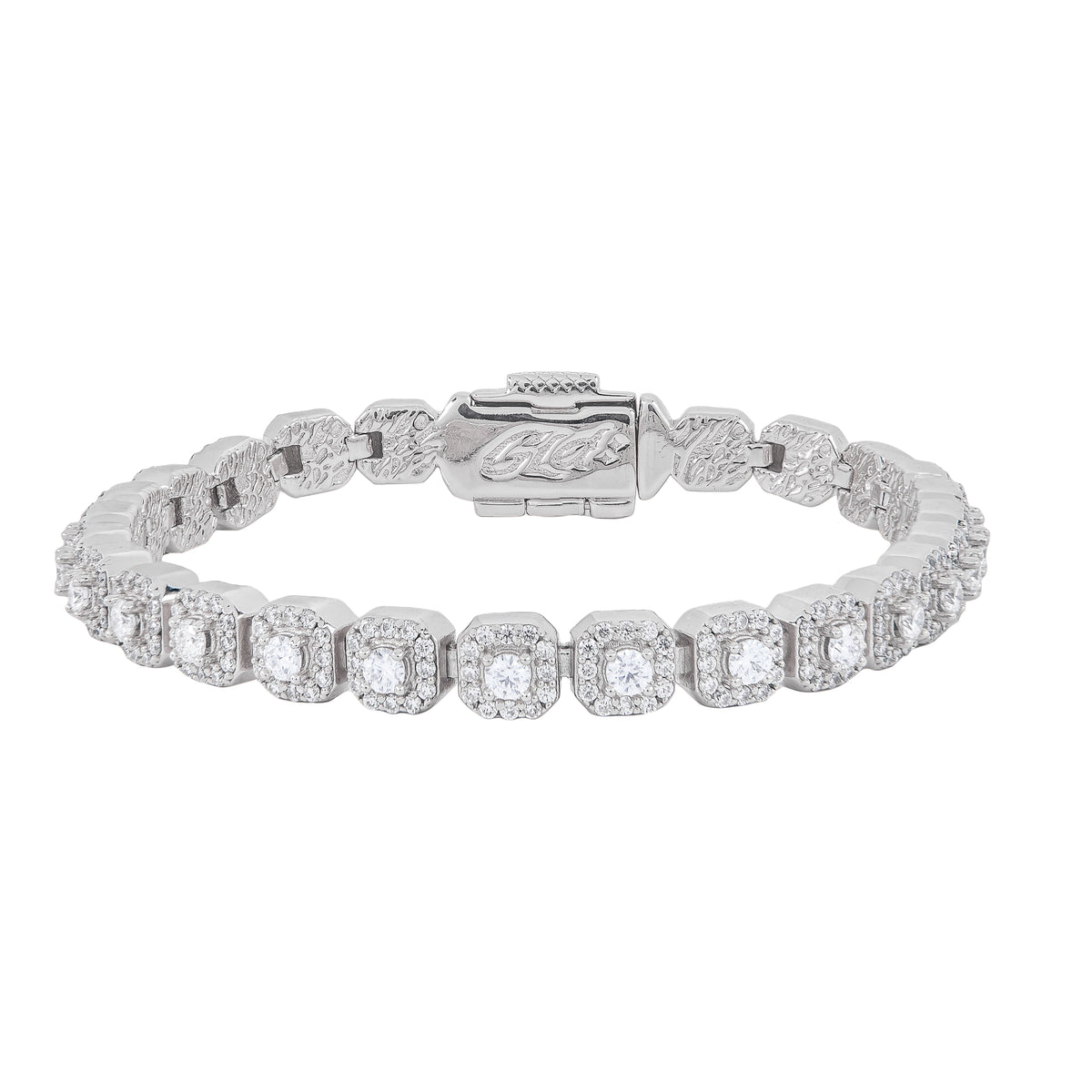 Clustered Moissanite Tennis Bracelet in Sterling Silver - 6MM