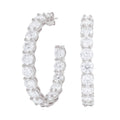4MM Moissanite Eternity Hoop Earrings in White Gold Vermeil
