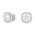 Cushion Cut Moissanite Earrings in Sterling Silver