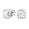 Micro Clustered Moissanite Earrings in Sterling Silver