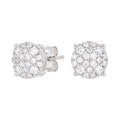 8MM Pave Set Moissanite Stud Earrings in Sterling Silver