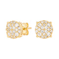 8MM Pave Set Moissanite Stud Earrings in Yellow Gold Vermeil