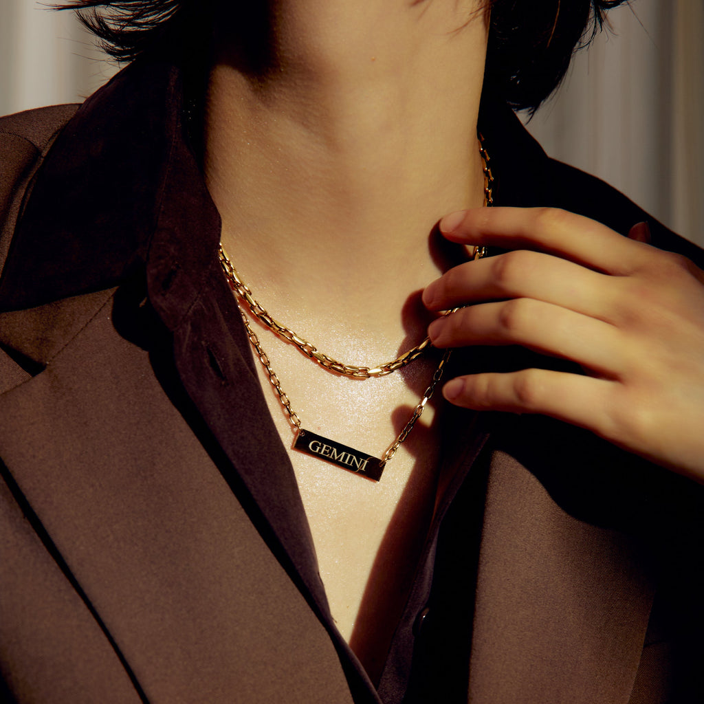 Sleek Rectangular Link Necklace