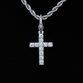 Diamond Cross Clip On Pendant in White Gold