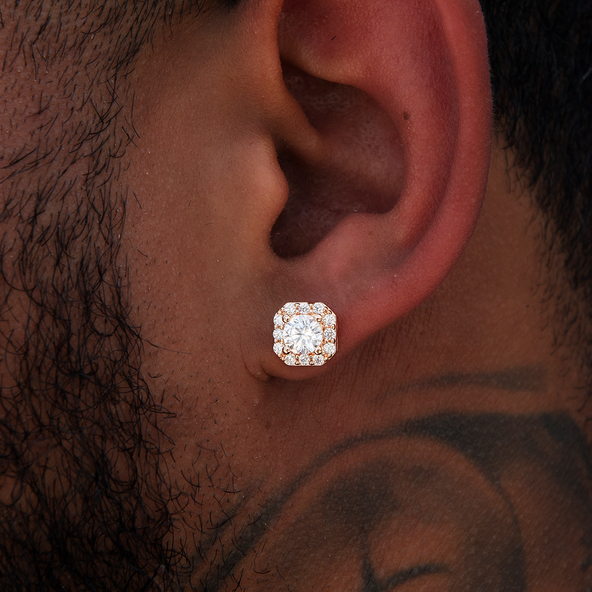 GLD Micro Clustered Diamond Earrings - Rose Gold
