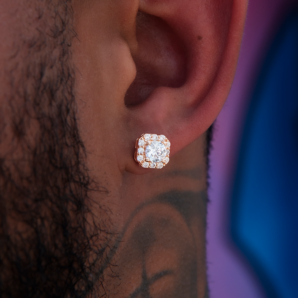 GLD Micro Clustered Diamond Earrings - Rose Gold