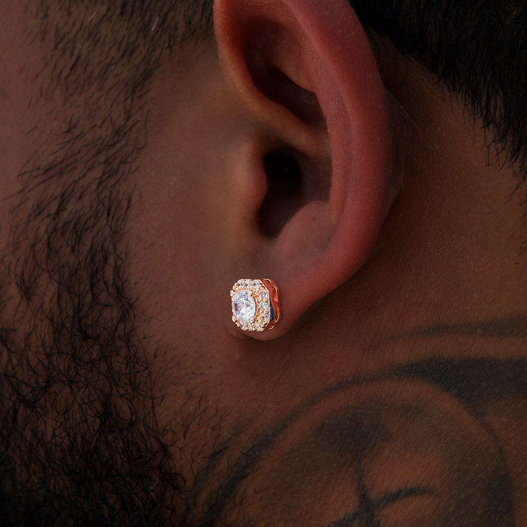 GLD Micro Clustered Diamond Earrings - Rose Gold