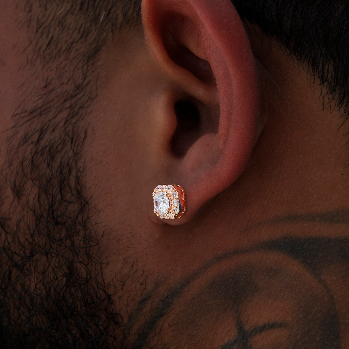 GLD Micro Clustered Diamond Earrings - Rose Gold