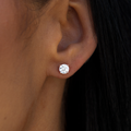 GLD 5MM Round Cut Diamond Stud Earrings - Rose Gold