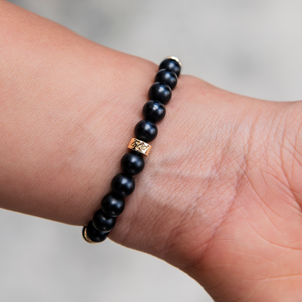 Tiger Beaded Bracelet in Yellow Gold