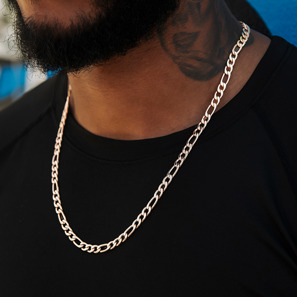 Figaro Chain in Rose Gold- 6mm