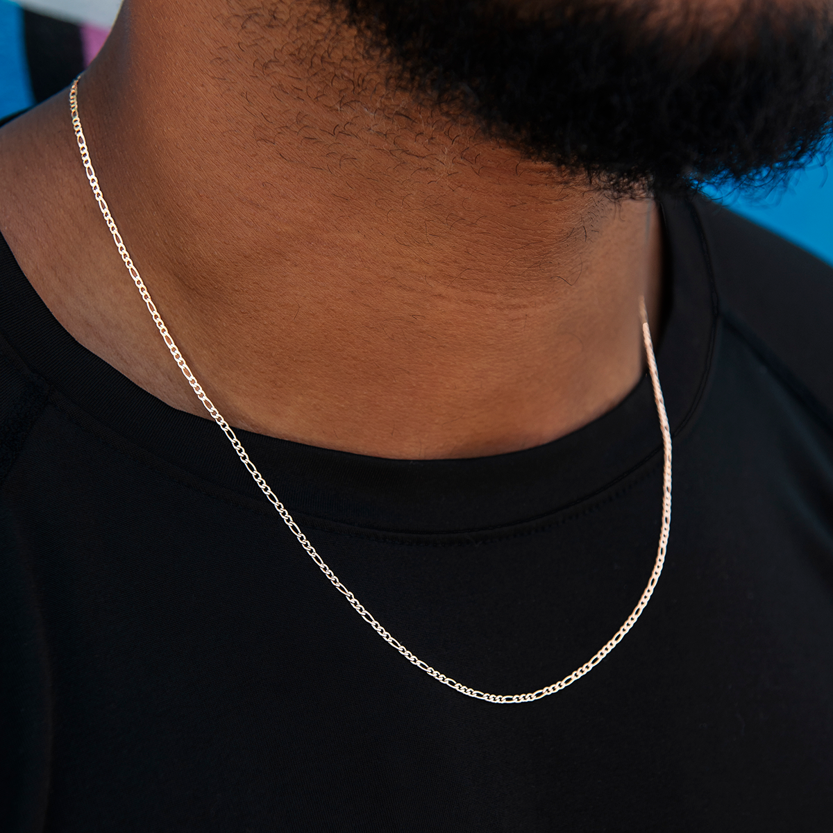 Figaro Chain in Rose Gold- 2mm