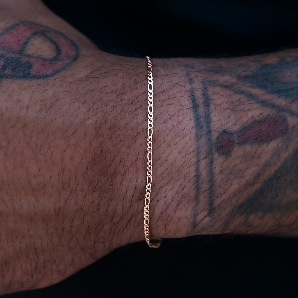 Figaro Bracelet in Rose Gold- 2mm