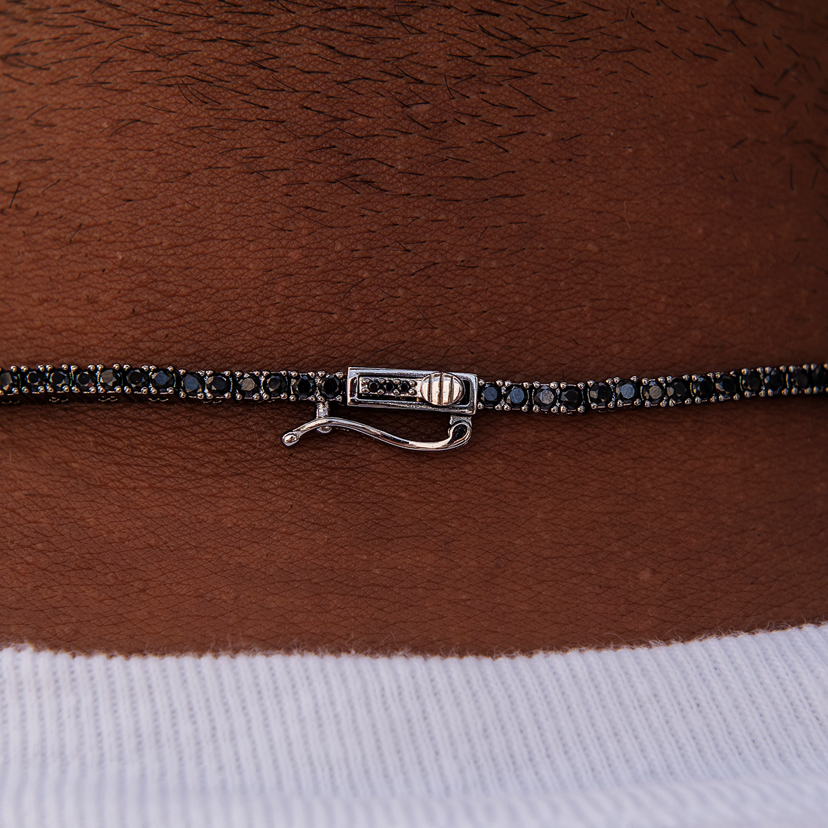 GLD Diamond Tennis Chain in Black- 2mm