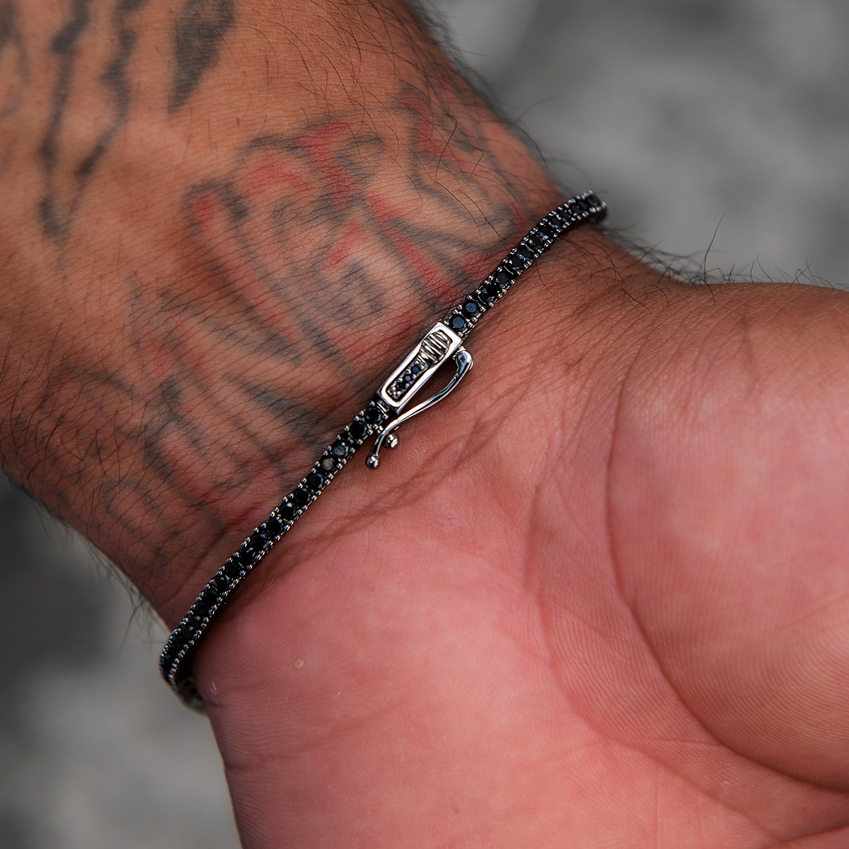 Diamond Tennis Bracelet in Black- 2mm