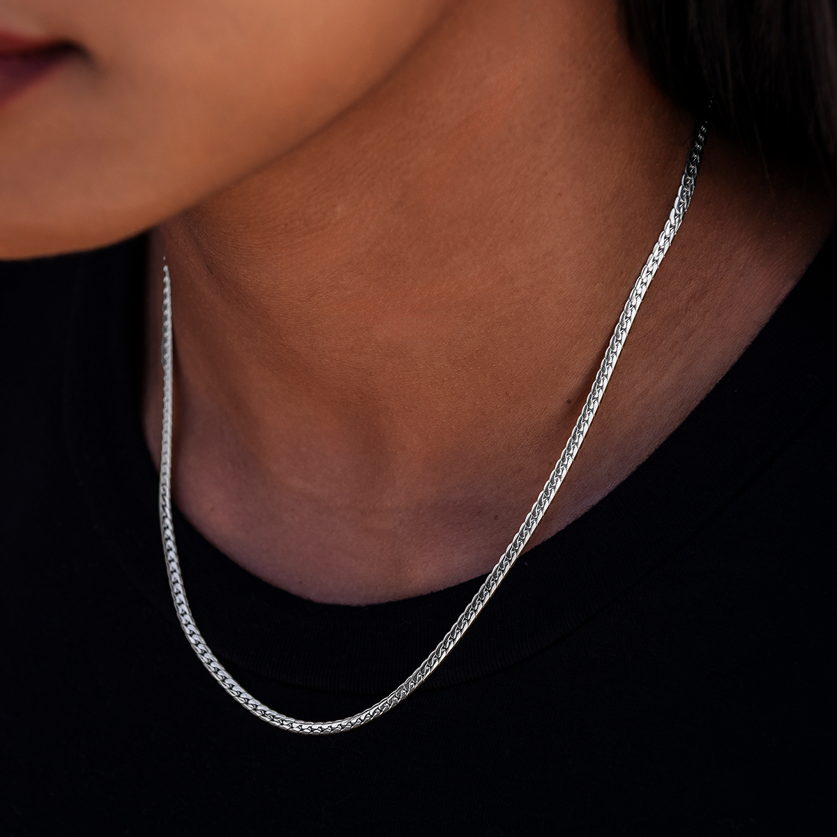 South Beach Cuban™ Necklace in White Gold - 3mm