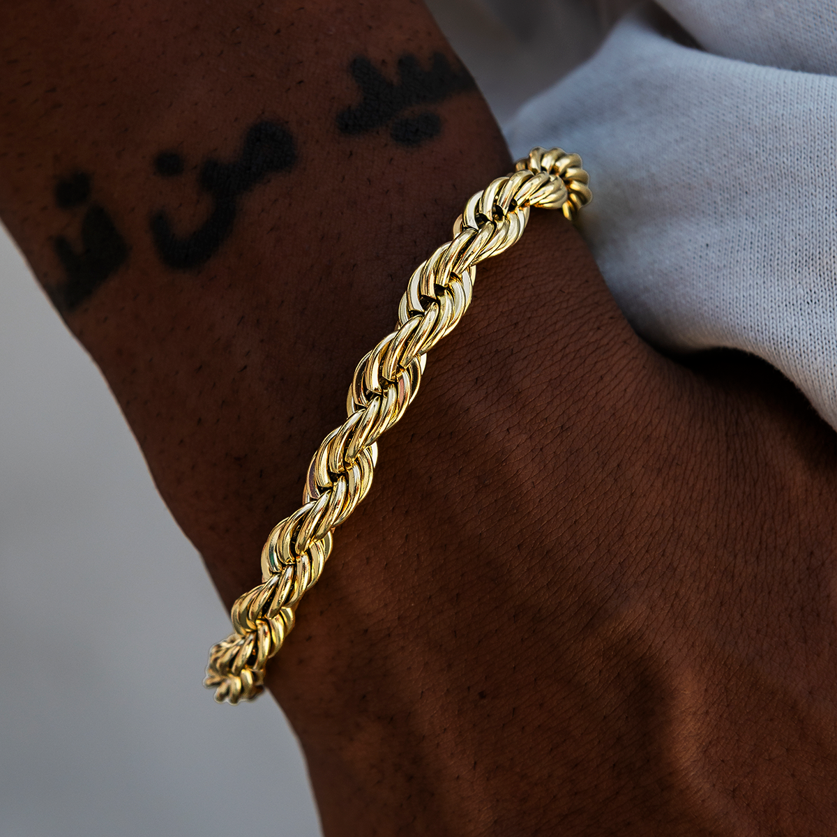 GLD 8MM Rope Chain Bracelet in Yellow Gold