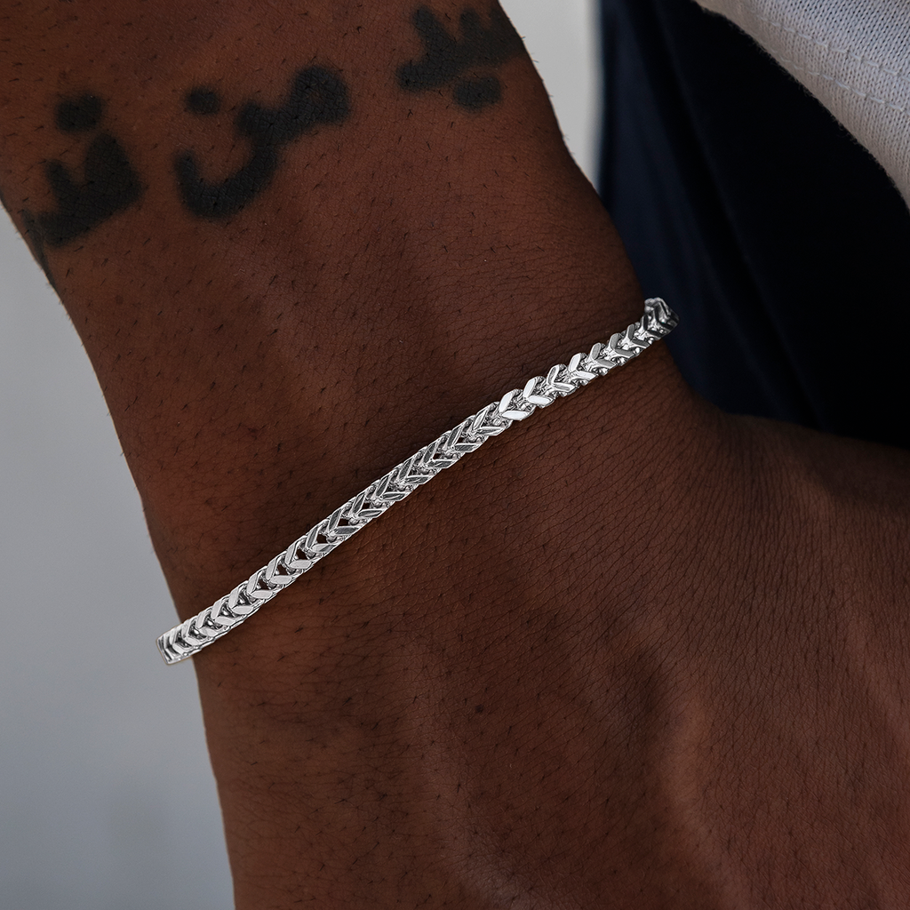 Franco Bracelet in White Gold- 3mm