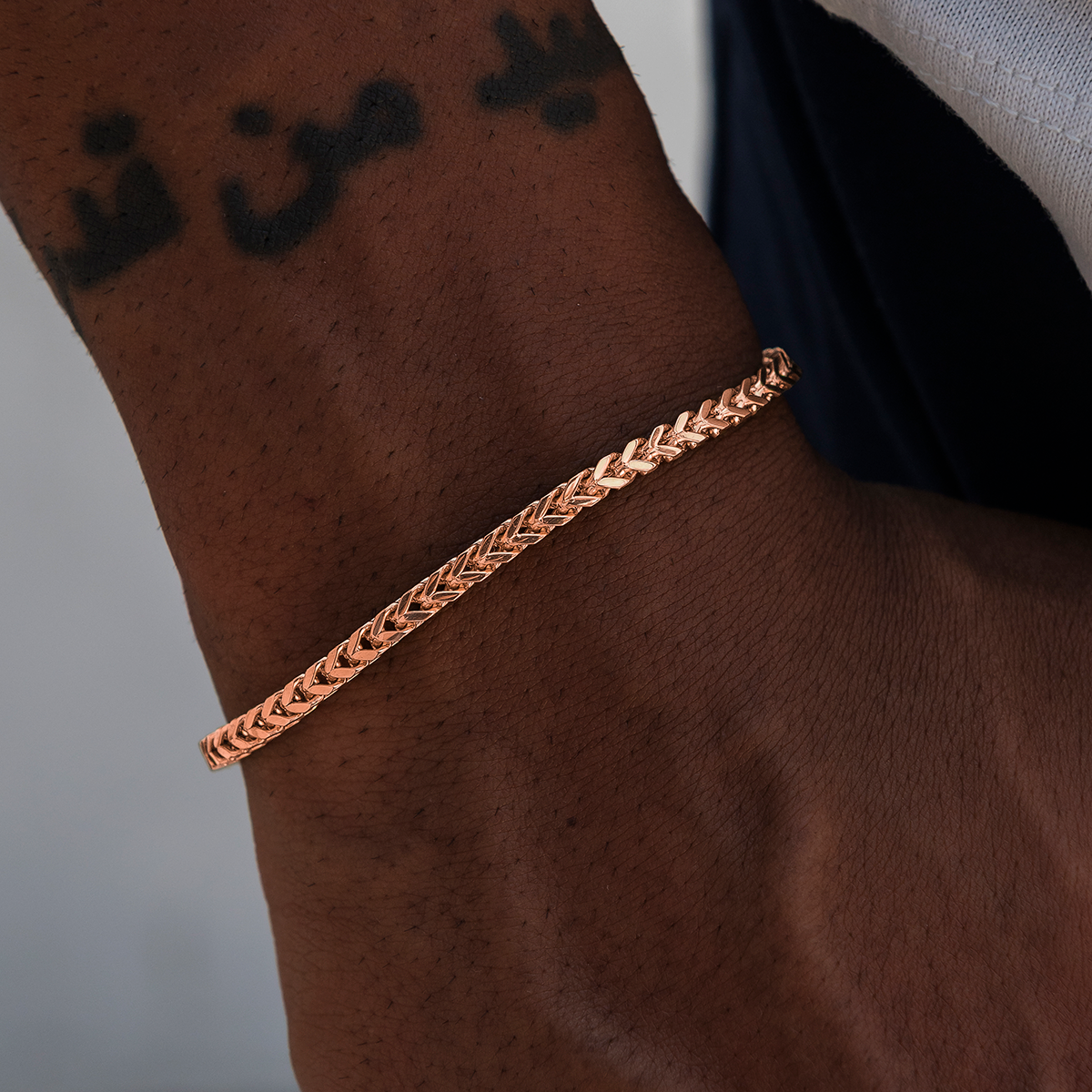 Franco Bracelet in Rose Gold- 3mm