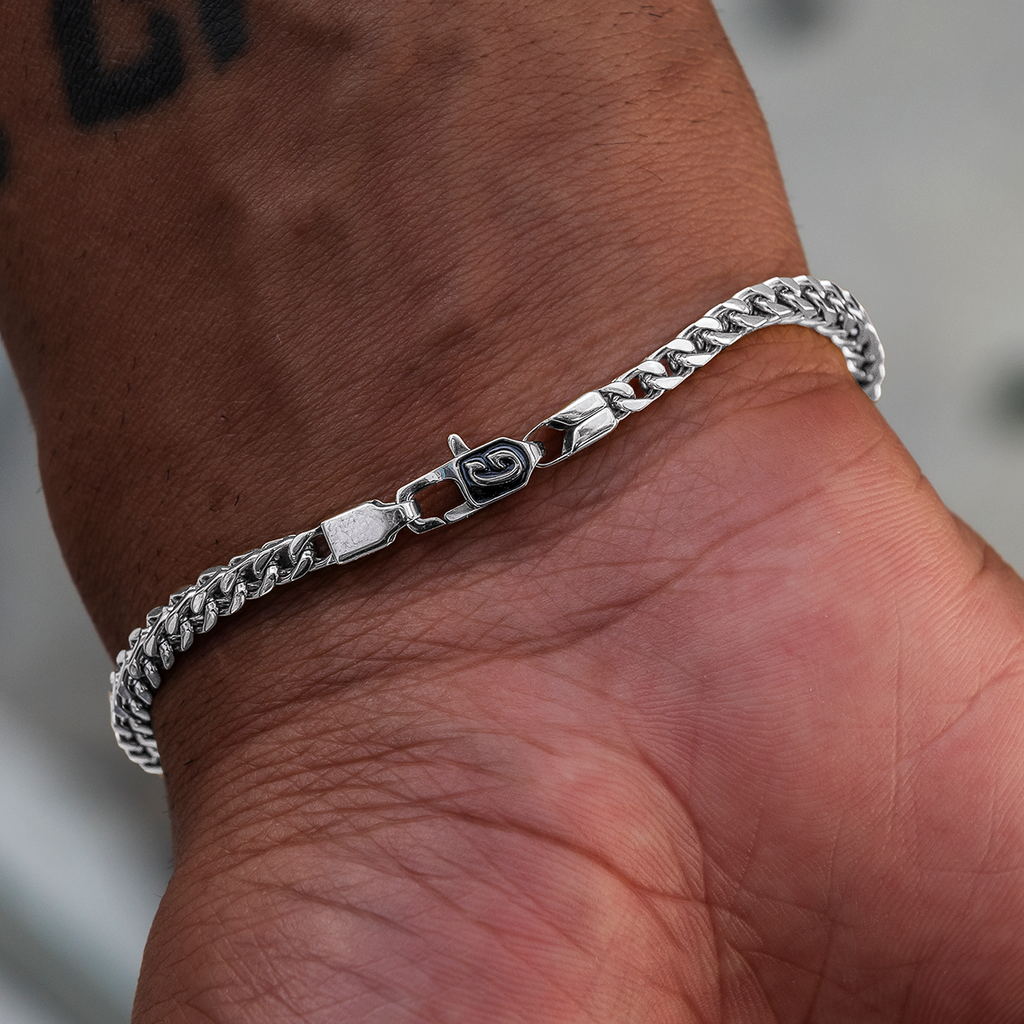 Franco Chain + Bracelet Bundle in White Gold - 3mm