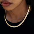 Herringbone Necklace in Yellow Gold- 8mm