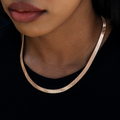 Herringbone Necklace in Rose Gold- 6mm