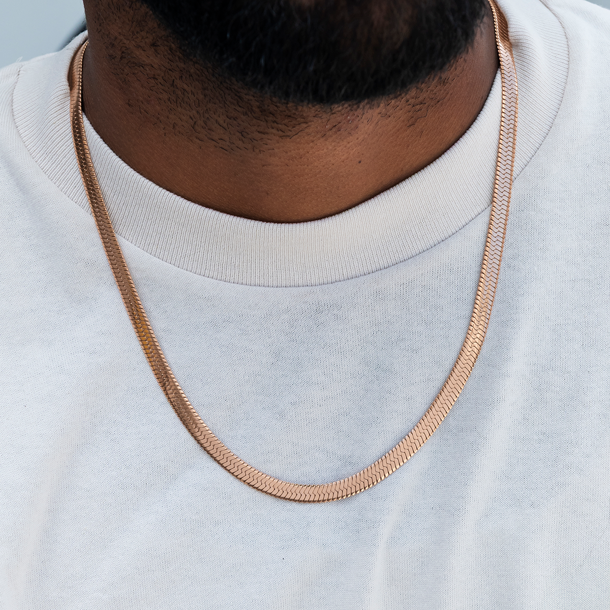 Herringbone Chain in Rose Gold- 8mm