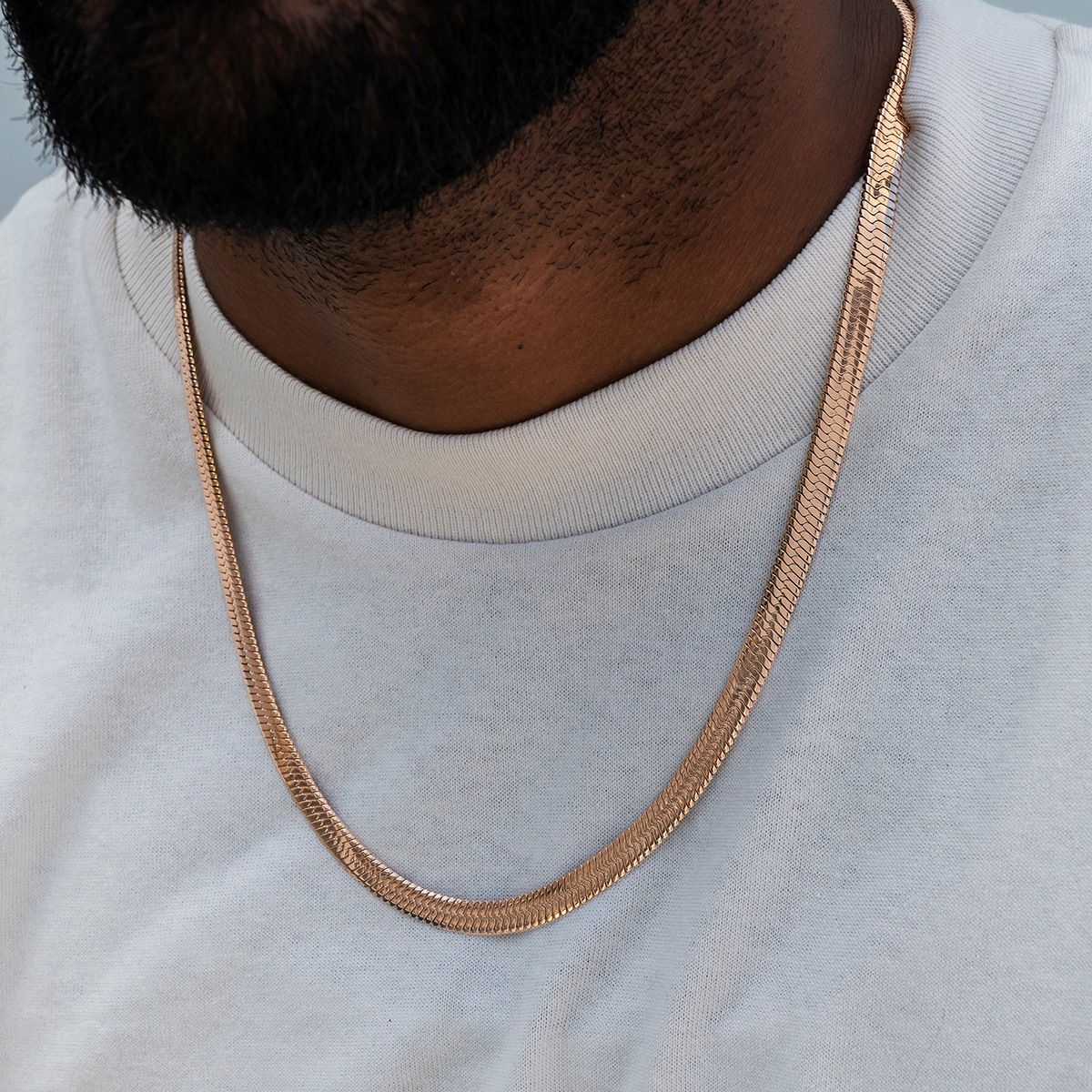 Herringbone Chain in Rose Gold- 8mm
