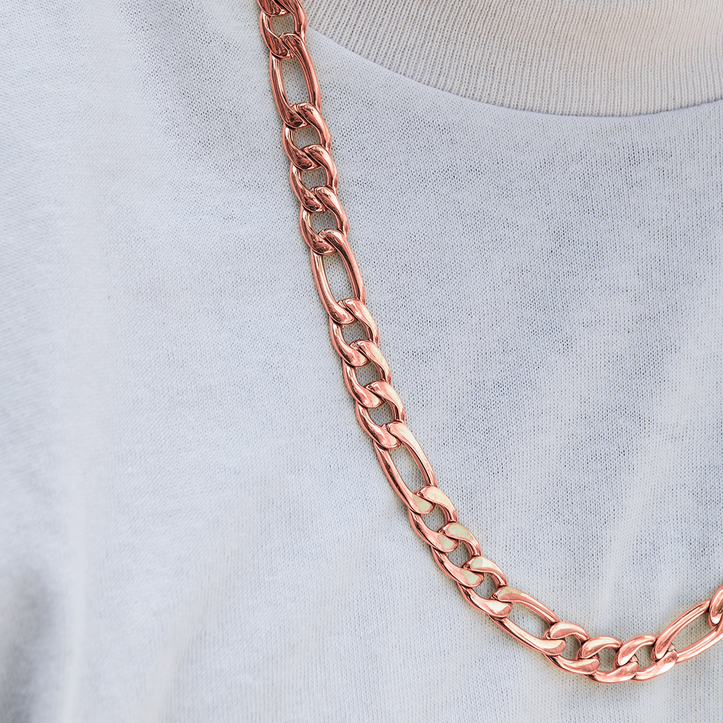 Figaro Chain in Rose Gold- 9mm