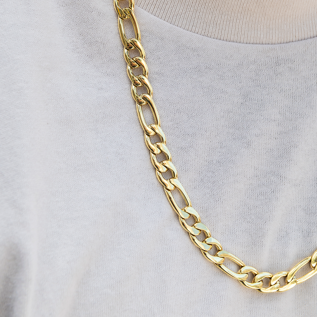 Figaro Chain in Yellow Gold- 9mm
