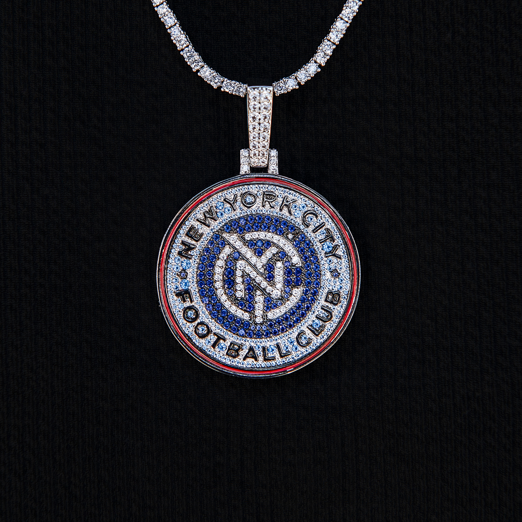 New York City FC Official MLS Logo Pendant in White Gold