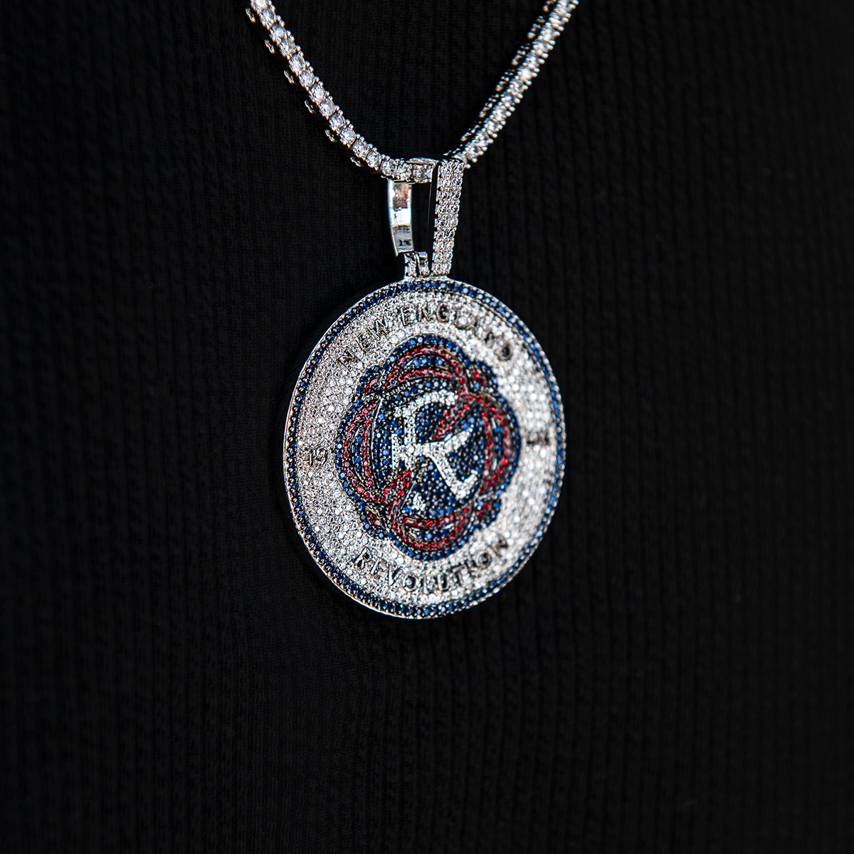 New England Revolution Official MLS Logo Pendant in White Gold