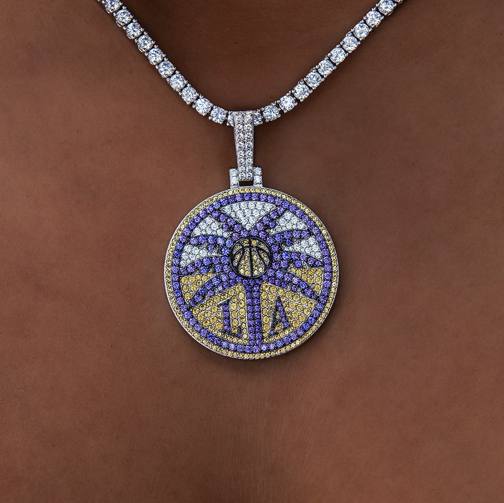 Los Angeles Sparks Official WNBA Logo Pendant in White Gold