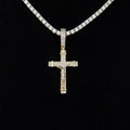 Iced Flat Crucifix Pendant in Yellow Gold